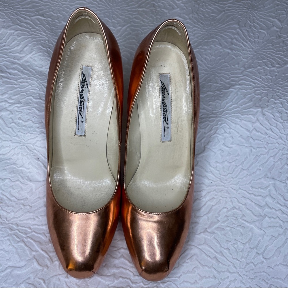 Brian Atwood Rose Gold Patent Leather Pumps Size 6.5/36.5 w/dust bag